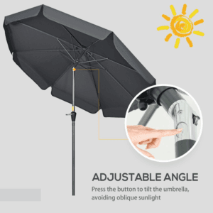 Outsunny Patio Parasol w/ Crank 2.7m