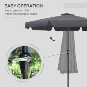 Outsunny Patio Parasol w/ Crank 2.7m