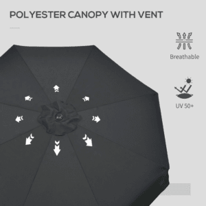 Outsunny Patio Parasol w/ Crank 2.7m