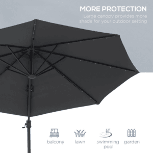 Outsunny Cantilever Parasol Solar Lights 3m