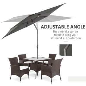 Outsunny Aluminium Parasol 2.58m