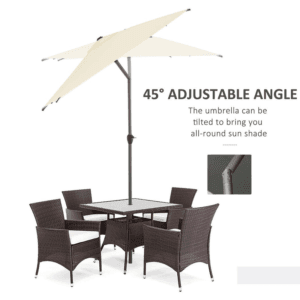 Outsunny Aluminium Parasol 2.58m