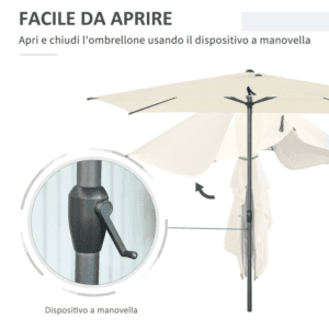 Outsunny Aluminium Parasol 2.58m