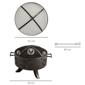 Outsunny Fire Pit w/ Screen Cover
