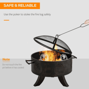Outsunny Fire Pit w/ Screen Cover
