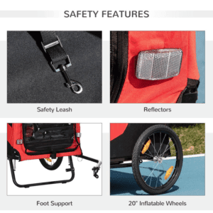 Pawhut Pet Stroller 2-in-1 Bike Trailer