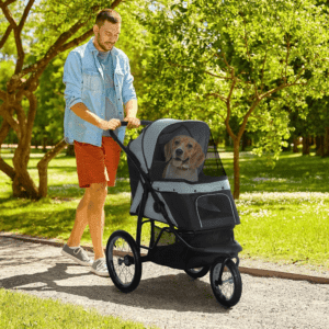 PawHut 3 Wheel Dog Stroller Grey