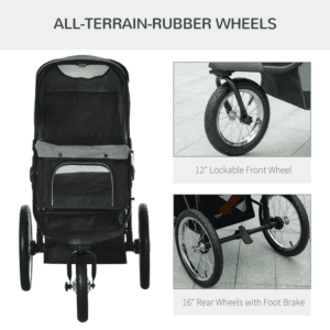 PawHut 3 Wheel Dog Stroller Grey