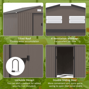Outsunny Garden Shed Sliding Door 9 X 6ft