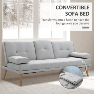 Homcom 3 Seater Sofa Bed Scandi Style