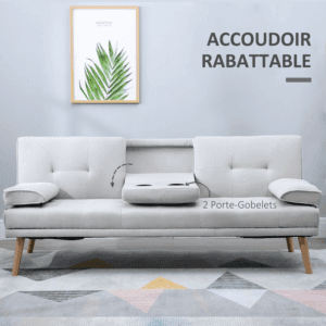 Homcom 3 Seater Sofa Bed Scandi Style