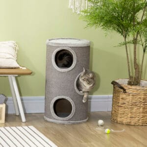 PawHut Cat Barrel Tower Covered w/ Sisal