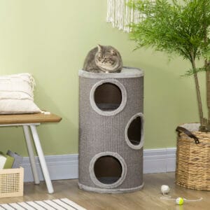 PawHut Cat Barrel Tower Covered w/ Sisal