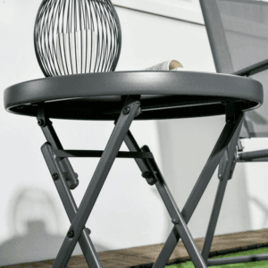 Outsunny Round Side Table w/ Imitation Marble