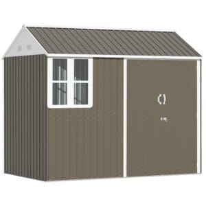 Outsunny Metal Shed w/ Window Grey