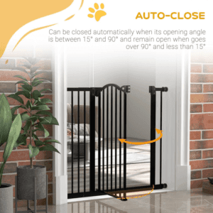 PawHut Pet Safety Barrier w/ Auto-Close