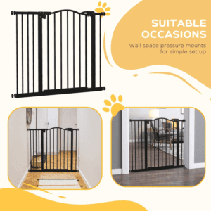 PawHut Pet Safety Barrier w/ Auto-Close