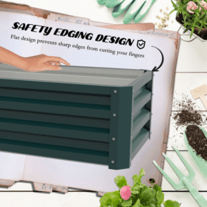 Outsunny Planter Box Steel Set of 2 Green