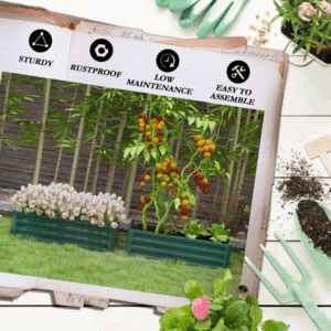 Outsunny Planter Box Steel Set of 2 Green