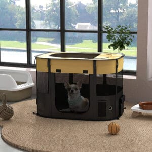 PawHut Dog/Cat Pen Portable Yellow