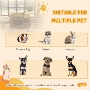 PawHut Dog/Cat Pen Portable Yellow