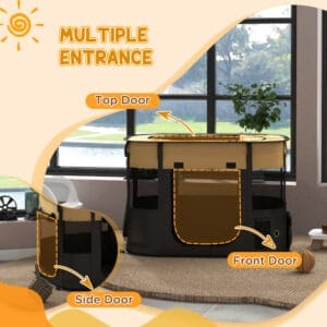 PawHut Dog/Cat Pen Portable Yellow