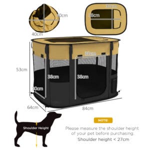 PawHut Dog/Cat Pen Portable Yellow