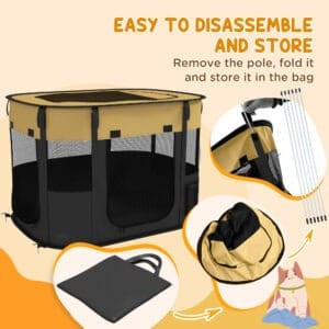 PawHut Dog/Cat Pen Portable Yellow