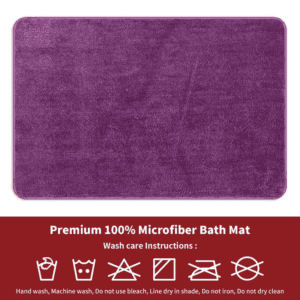 Vinsani Bath Mat 60 X 90cm Purple