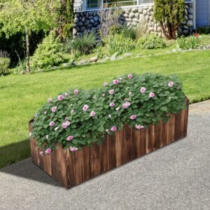 Outsunny Planter Fir Wood Vegetable Pot
