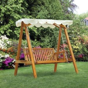 Outsunny 2-Seater Wood Swing Bench