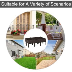 Outsunny 6-pcs Raised Flower Bed Herb Box