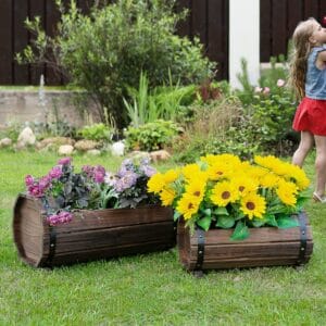 Outsunny 2pc Wooden Planter Box