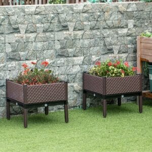 Outsunny Elevated Planter Box Set of 2