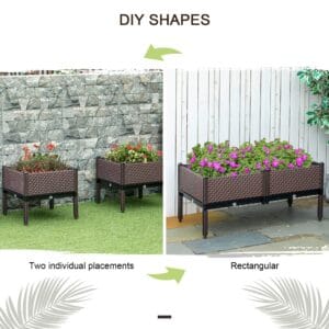 Outsunny Elevated Planter Box Set of 2 Outsunny Elevated Planter Box Set of 2