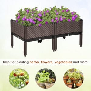 Outsunny Elevated Planter Box Set of 2 Outsunny Elevated Planter Box Set of 2