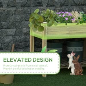 Outsunny Elevated Wooden Planter Box