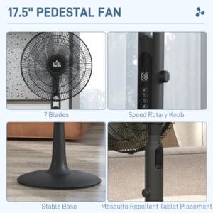 Homcom Standing Fan 12V DC w/ Oscillation