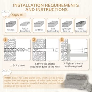 PawHut 4pcs Cat Wall Furniture with Hammock PawHut 4pcs Cat Wall Furniture with Hammock