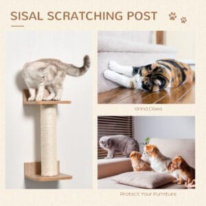 Pawhut 4pc Cat Wall-mounted Shelf Set