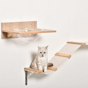 Pawhut 4pc Cat Wall-mounted Shelf Set
