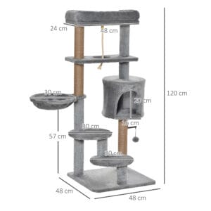 Pawhut Cat Tree Tower w/ Scratching Post
