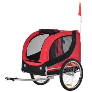 PawHut Dog Bike Trailer Carrier Red