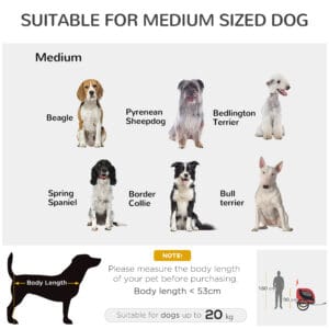 PawHut Dog Bike Trailer Carrier Red