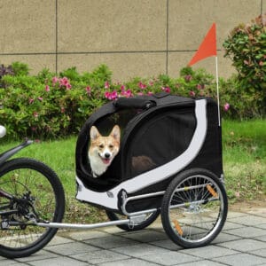 Pawhut Dog/Cat Bicycle Trailer Black