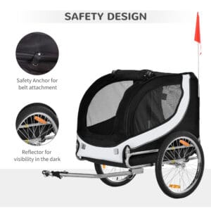 Pawhut Dog/Cat Bicycle Trailer Black