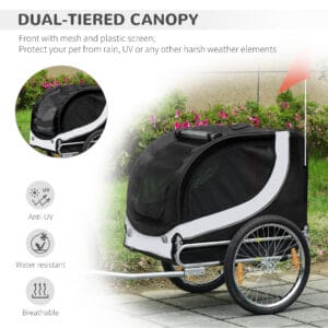 Pawhut Dog/Cat Bicycle Trailer Black