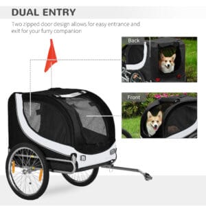 Pawhut Dog/Cat Bicycle Trailer Black
