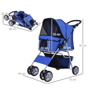 Pawhut Dog Stroller Pushchair