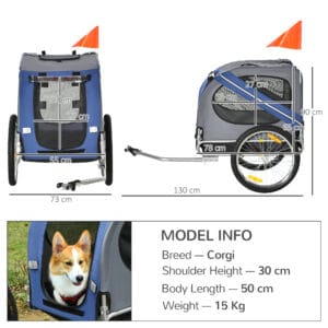Pawhut Dog/Cat Pet Bicycle Trailer